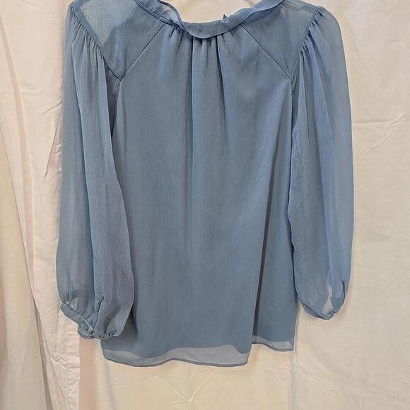 Vince Camuto Blue Flowy Boho Minimalist Blouse Large - Picture 4 of 13